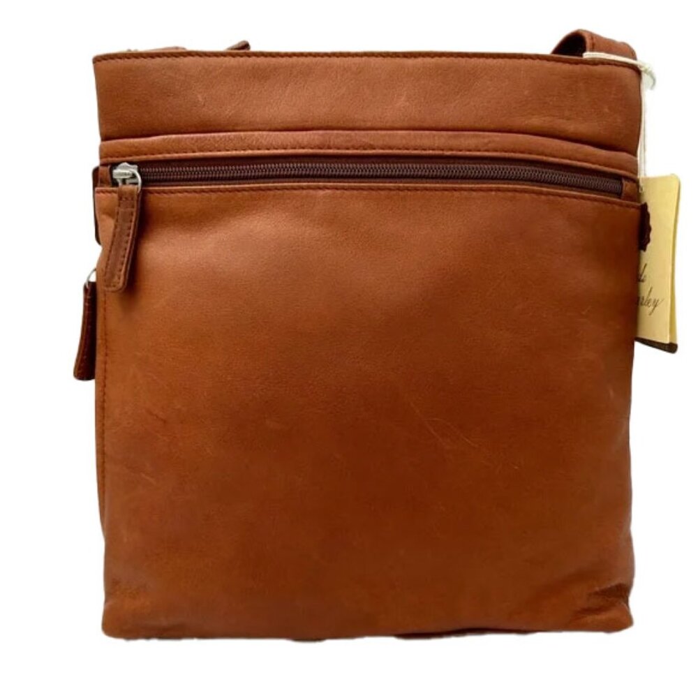Osgoode Marley Brandy Brown Leather Messenger Crossbody Bag Unisex